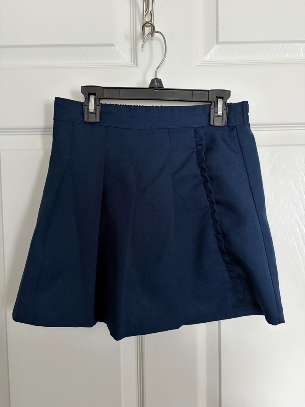 Navy Ruffled Mini Skirt